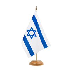 Tischflagge Israel - 15 x 22 cm Holz