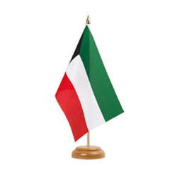 Kuwait Holz Tischflagge 15 x 22 cm