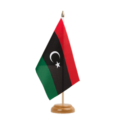 Table Flag Kingdom of Libya 1951-1969 Opposition Flag Anti-Gaddafi Forces - 6x9", wooden