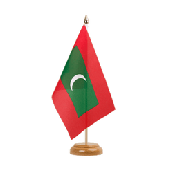 Tischflagge Malediven - 15 x 22 cm Holz