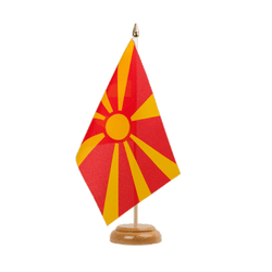 Macedonia Table Flag 6x9", wooden