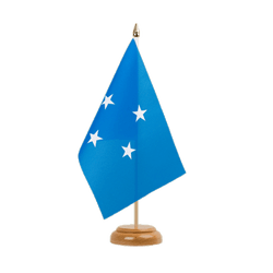 Tischflagge Mikronesien - 15 x 22 cm Holz