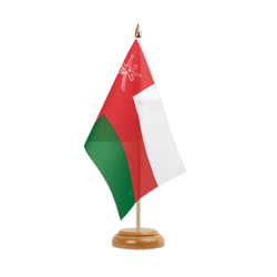Tischflagge Oman - 15 x 22 cm Holz