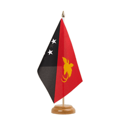 Tischflagge Papua Neuguinea - 15 x 22 cm Holz