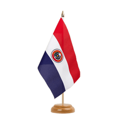 Tischflagge Paraguay - 15 x 22 cm Holz