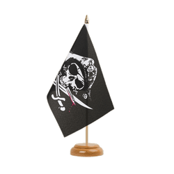 Pirat Blutiger Säbel Holz Tischflagge 15 x 22 cm