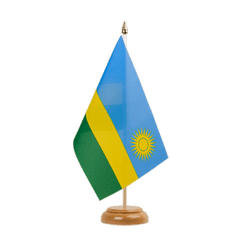 Rwanda Table Flag 6x9", wooden