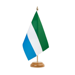 Sierra Leone Table Flag 6x9", wooden