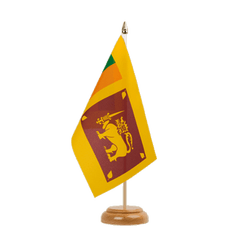 Sri Lanka Holz Tischflagge 15 x 22 cm