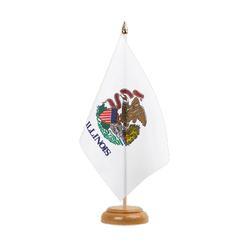 Tischflagge Illinois - 15 x 22 cm Holz