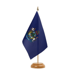 Tischflagge Maine - 15 x 22 cm Holz