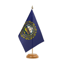 New Hampshire Table Flag 6x9", wooden