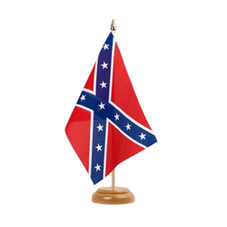 Drapeau de table confédéré USA Sudiste - 15 x 22 cm, bois