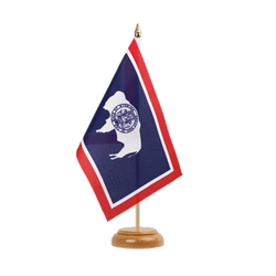 Tischflagge Wyoming - 15 x 22 cm Holz