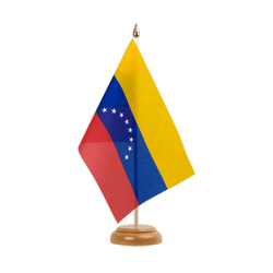 Venezuela 8 Sterne Holz Tischflagge 15 x 22 cm