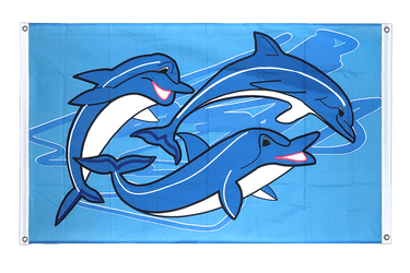 Bannerfahne Delfine - 90 x 150 cm, Querformat