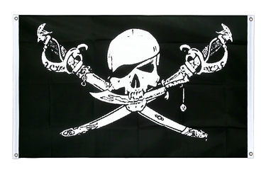 Pirat mit Säbel Bannerfahne 90 x 150 cm, Querformat