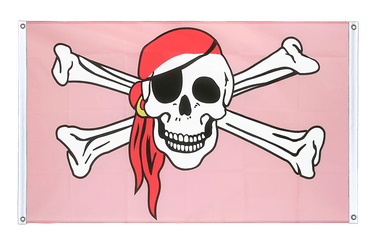 Bannière Pirate rose - 90 x 150 cm, paysage