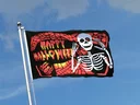 Happy Halloween Skelett Flagge