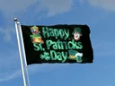 Happy St. Patrick's Day Schwarz Flagge