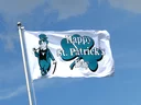 Happy St. Patrick's Day Weiß Flagge