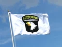 USA 101st Airborne white Flag