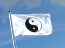 Ying und Yang Weiß Flagge