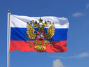 Russland mit Wappen Flagge