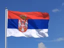 Serbien mit Wappen Flagge