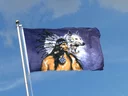 Indianer mit Wolf Flagge