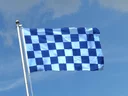 Kariert Blau-Blau Flagge