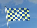 Kariert Blau-Gelb Flagge