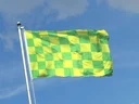 Kariert Grün-Gelb Flagge