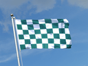 Kariert Grün-Weiß Flagge