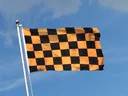 Kariert Schwarz-Orange Flagge