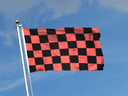 Kariert Schwarz-Rot Flagge