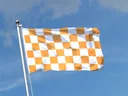 Kariert Weiß-Orange Flagge