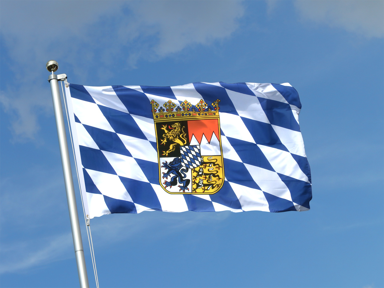 Fahne Deutschland Stadt München mit großem Wappen Flagge Münchener Hissflagge 90