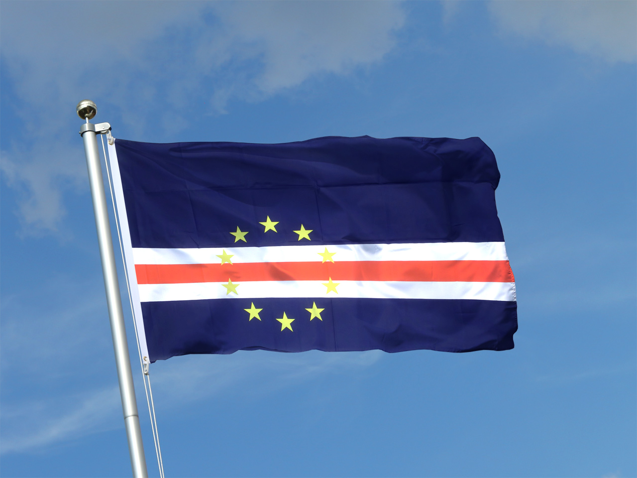 Aufnäher Kap Verde Schrift Patch Flagge Fahne 