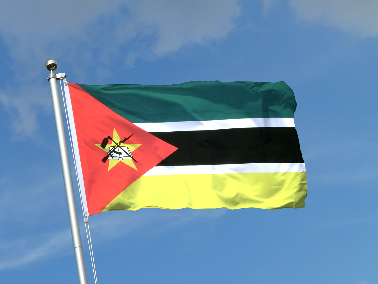 Fahne Flagge Mosambik 20 x 30 cm Bootsflagge Premiumqualität