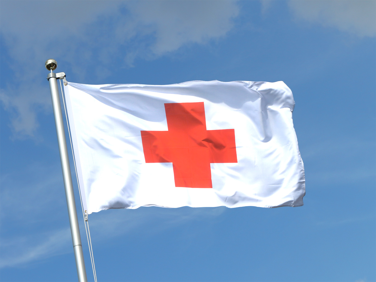 Flagge Blau Rotes Kreuz