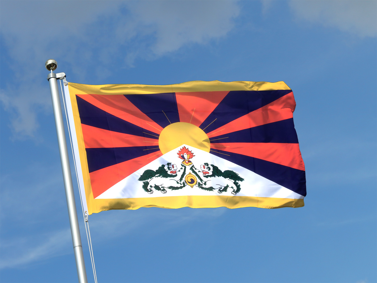 Fahne Flagge Tibet 30 x 45 cm Bootsflagge Premiumqualität 