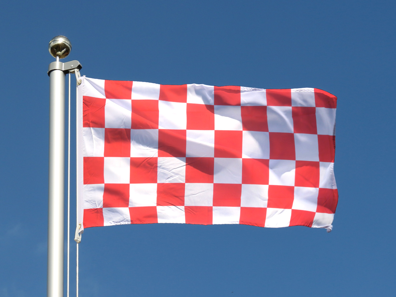Fahne weiß 90 x 150 cm Flagge Karo rot 