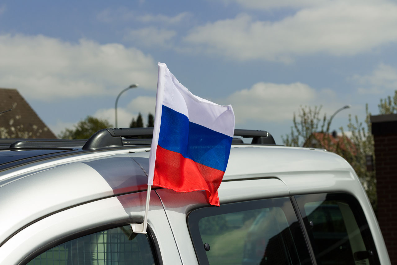 3x Autofahne Autoflagge Russland Russia  ohne Wappen Auto 