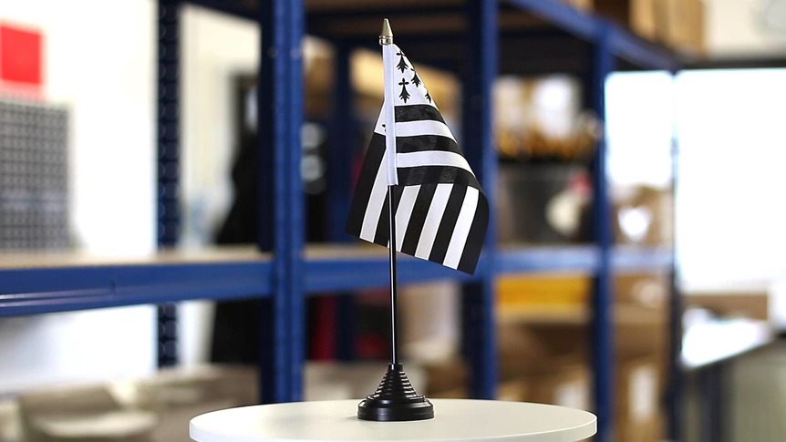 Bretagne - Mini drapeau de table 10 x 15 cm