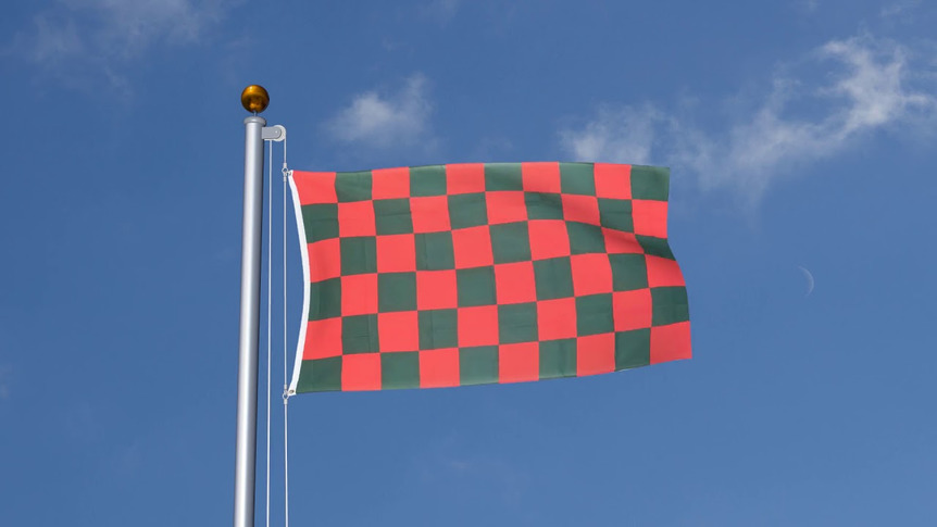 Kariert Rot-Grün - Flagge 90 x 150 cm