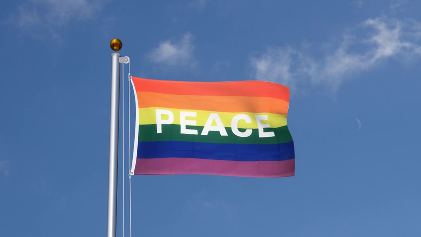 Rainbow with PEACE - 3x5 ft Flag