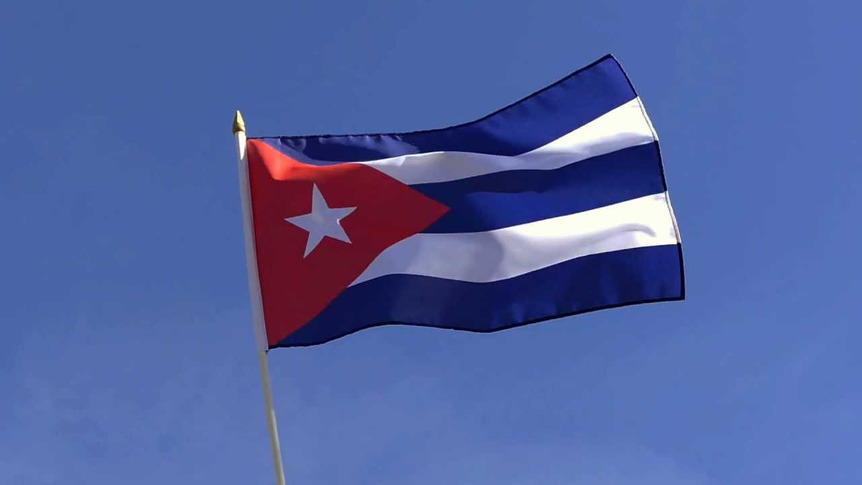 Cuba - Hand Waving Flag 12x18"