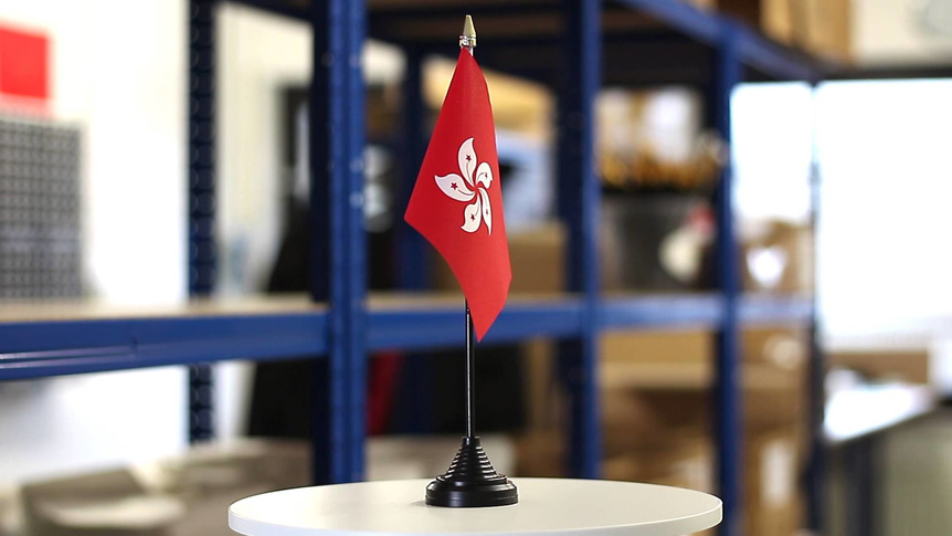 Hong Kong - Mini drapeau de table 10 x 15 cm