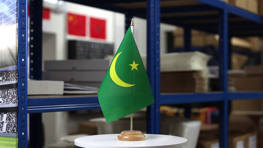 Mauritania - Table Flag 6x9", wooden